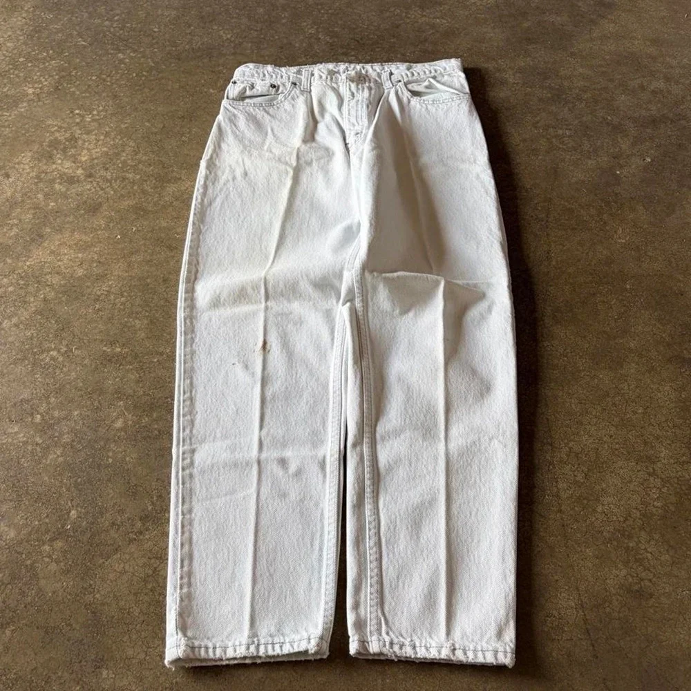 1980s-90s levis 550 white jeans